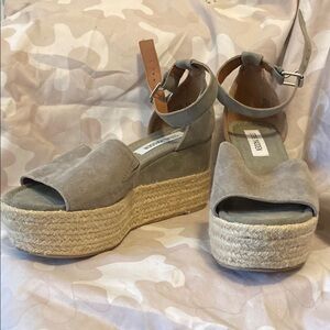 Steve Madden Tan Suede Espadrille Wedges